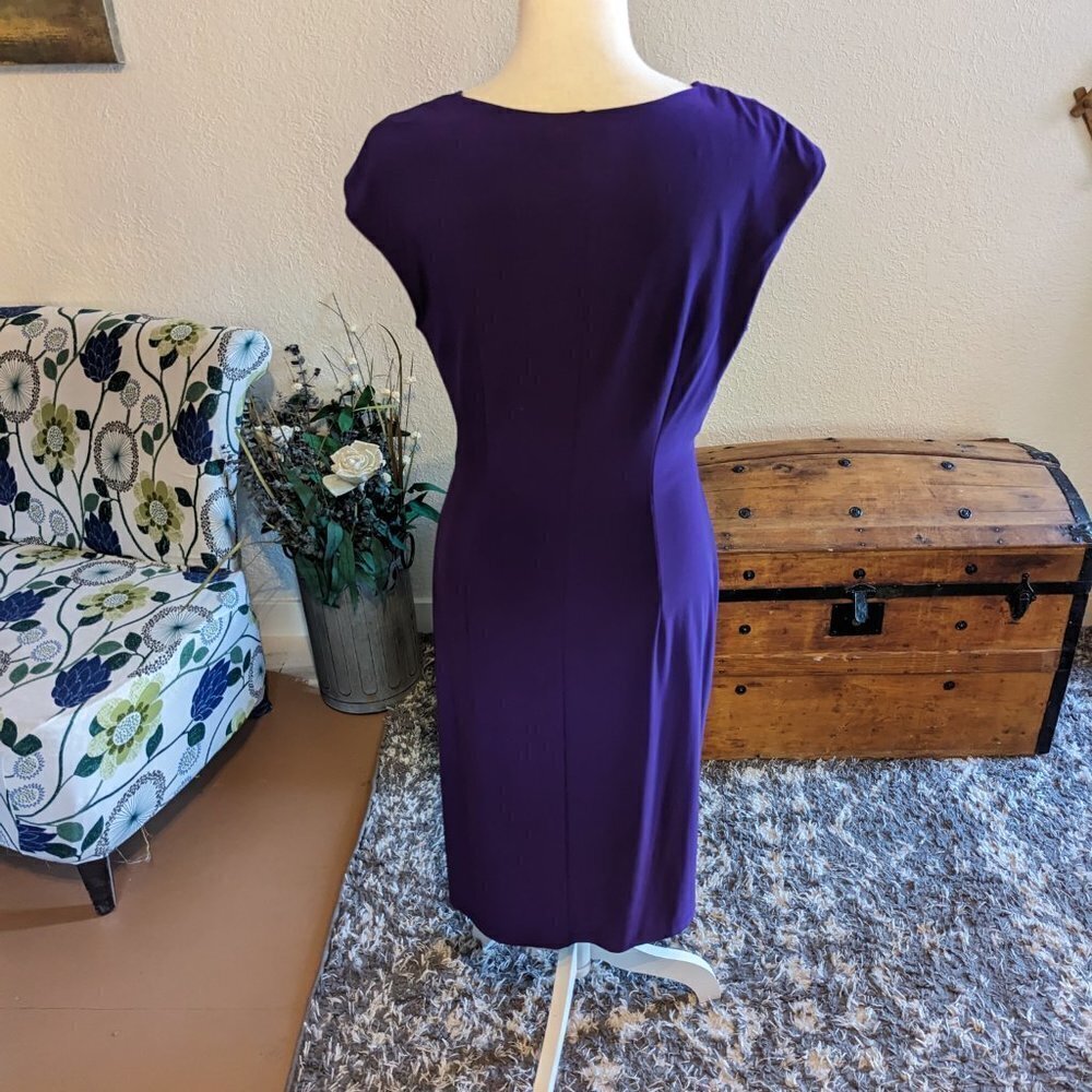 American Living Purple Faux-Wrap Midi Dress - Picture 2 of 2